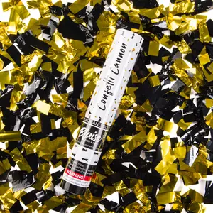 Black and Gold Confetti Cannon - Perfect for Magical Celebrations
