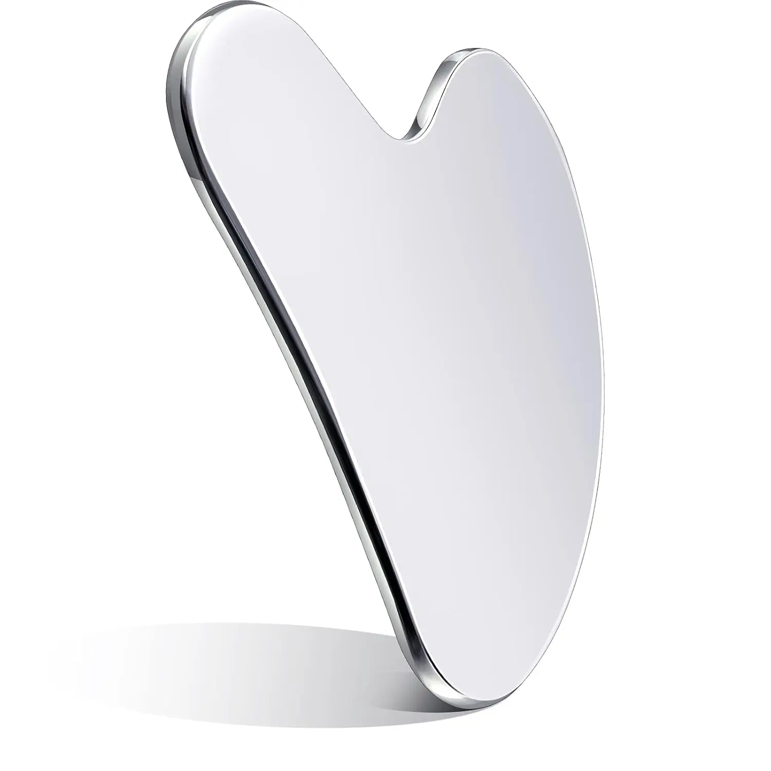 Stainless Steel Gua Sha Facial Tools Guasha for Face Metal Gua Sha Tighten Skin Massage Guasha Beauty Tool for Body Eyes Neck Massager with Travel Pouch Skin Care Gifts (Silver)