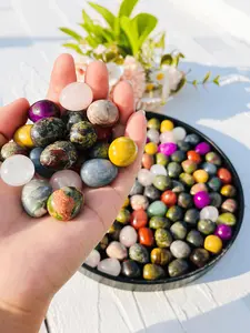 Natural Crystal Egg Shaped Decoration, 10pcs/set Colorful Polished Stone, Handcrafted Decoration for Home Office Desk, Suitable for Holiday Decoration