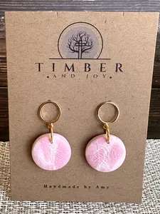 Pink Handmade Clay Earrings