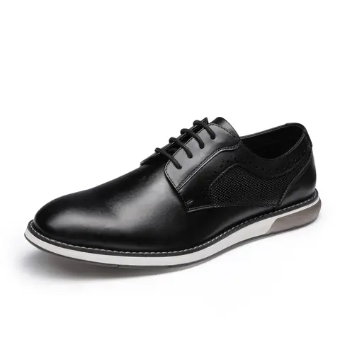BRUNO MARC Men's Closed Vegan Leather Oxford Dress Walking Shoes - Wide Fit 10.5W, Memory Foam Cushioning, Grippy Sole, Flat Heel, Synthetic Material, Office Meeting & Casual Footwear