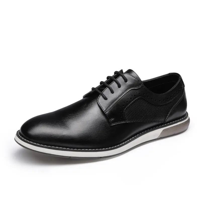 BRUNO MARC Men's Closed Vegan Leather Oxford Dress Walking Shoes - Wide Fit 10.5W, Memory Foam Cushioning, Grippy Sole, Flat Heel, Synthetic Material, Office Meeting & Casual Footwear