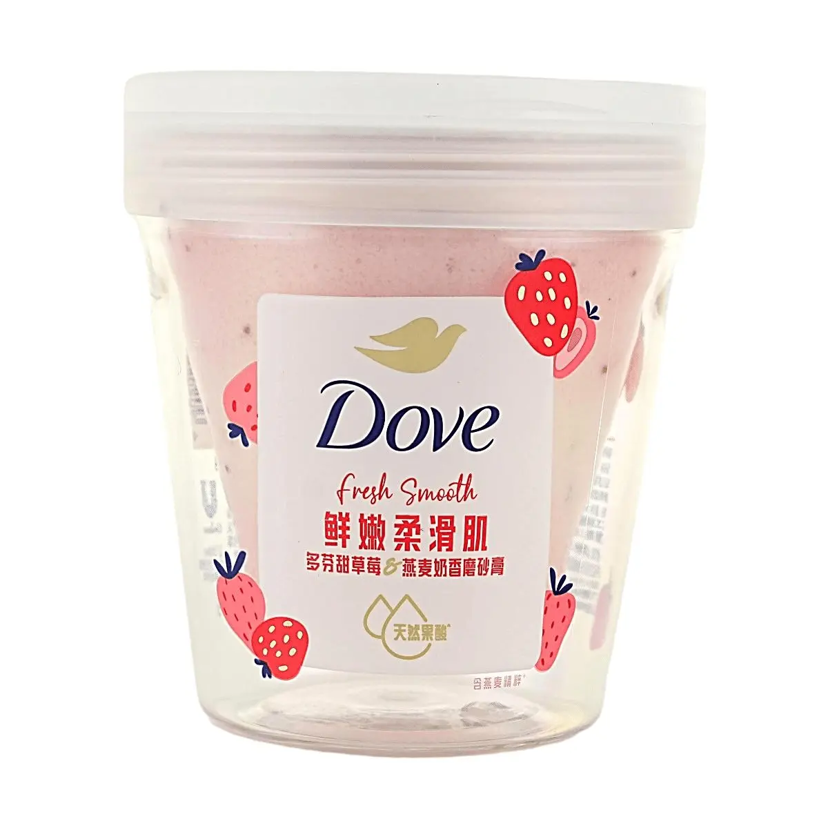 Dove Exfoliating Body Scrub with Strawberry & Oatmeal, 250g - Gentle Exfoliation for Soft, Smooth Skin