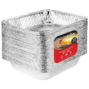 Aluminum Pans 9x13 Disposable Foil (30 Pack) - Half Size Steam Table Deep Pans - Tin Pans Great for Cooking, Heating, Storing, Prepping Food
