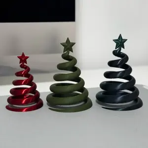 Spring Christmas Tree Ornament, Cartoon Simple Style, Stretchable Twisted Bounce Back, Stress Relief Toy, Desktop Decoration, Office Gift