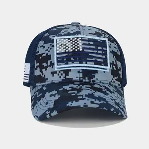 GYNLEUX American Flag Patch Camo Mesh Trucker Cap Mens Womens Breathable Baseball Cap All Season Outdoor Sports Hat Ideal for Daily Wear Hiking Camping Fishing Errands Weekend Hangouts For Teens Adults Veterans Patriotic Fashion Accessory