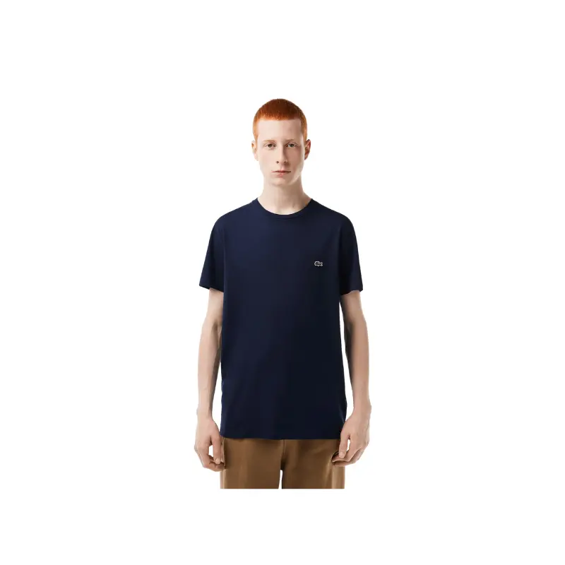 Men's Lacoste Casual Plain Embroidered Pima Cotton Crew Neck Jersey T-Shirt, Menswear Clothes