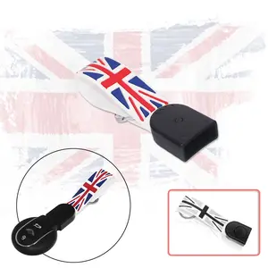 1pc Red/Gray Union Jack UK Flag Keychain Key Chain Ring Keyring Soft Key Holder For MINI Cooper Gen 3 F54 Clubman F55 F56 F57 F60 Countryman