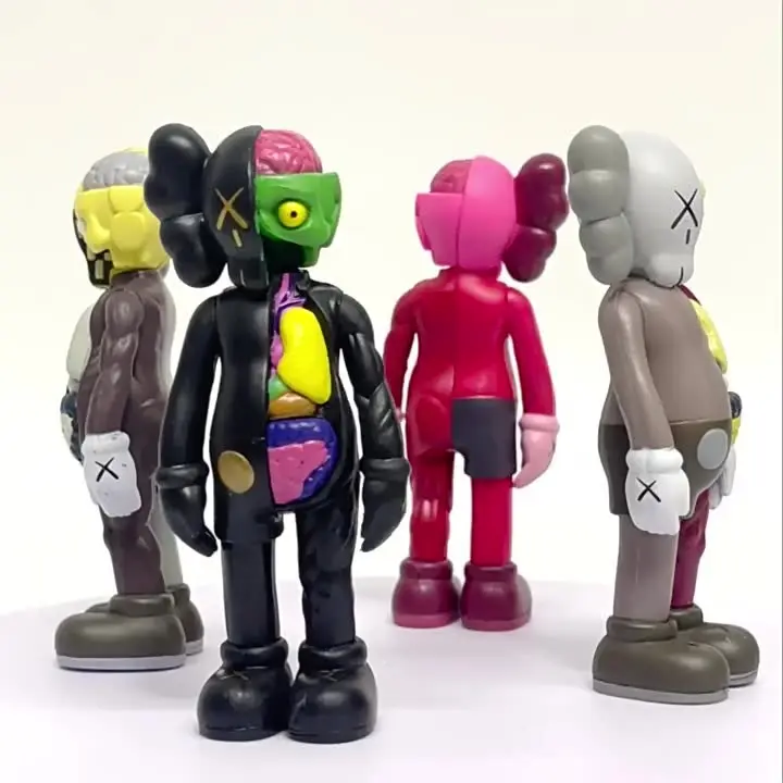 4-Piece Set 10cm KAWS XX-Eye Anatomical Figure – Stylish PVC Action Figure/Statue – Collectible for Desk or Car Decoration
