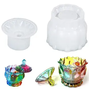 Silicone Jewelry Box Mold, 1 Count Clear Jewelry Storage Box Mold with Dust Cover, DIY Candle Making Mold for Home Decor, Handmade Silicone