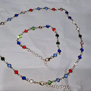 Colorful Necklace and Bracelet Set Ideal for Any Occasion with Vibrant Rainbow Beads