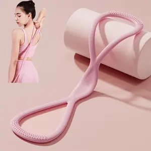 15LB Figure 8 Resistance Bands for Women, Yoga Stretching Strap for Shoulder and Back Posture Corrector, Exercise Cables with Non-Slip Handles, Pilates Crossover Strap for Home Gym Workout, Upper Body Strength Training Equipment for Muscle Toning