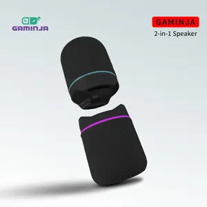 2-IN-1 Wireless Speaker Bluetooth, Multifunctional wireless speaker, Twist and Split to 2 Speaker, FM Radio, Magnetic audio system, For Home/Outdoor/Beach/Party, [Stromberg] [TWIN-2] Stereo Audio