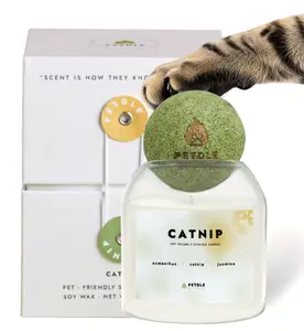 CATNIP - PETDLE Pet Friendly Candle | 8 oz 100% Soy Wax | Eliminates Pets Odor | Perfect Gift for Pet Lovers | Great Home Decor Aroma