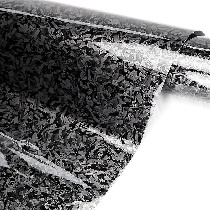 1ft x 5ft Sliver Forged Carbon Fiber Vinyl Wraps, Car Body Wraps with Self-Adhesive for DIY Use, Vehicle Interior and Exterior Films Rolls with Air Release Technology