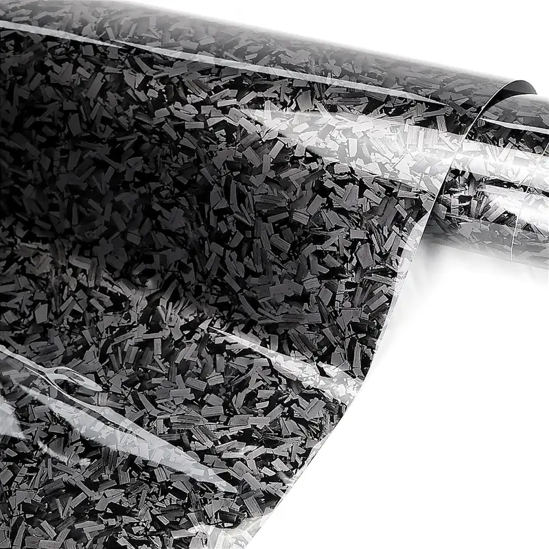 1ft x 5ft Sliver Forged Carbon Fiber Vinyl Wraps, Car Body Wraps with Self-Adhesive for DIY Use, Vehicle Interior and Exterior Films Rolls with Air Release Technology