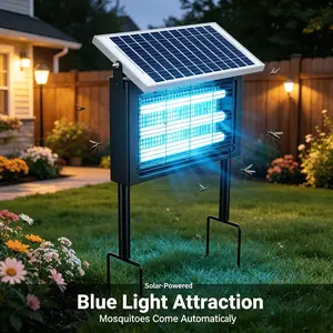Friendly Solar Bug Zapper with 3 LED Tubes, USB Rechargeable, Dual Hanging Standing Design for Backyard Porch, Effective Mosquito & Fly Trap for Home & Outdoor, Energy-Saving Pest Control