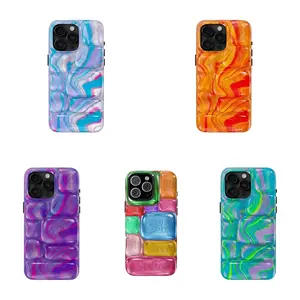Needoh Cool Crush Ice Cube Phone Case 2D Visual Printed Trendy Aesthetic Shockproof Full Coverage Protective Cover Slim Fashion Smartphone Accessory CompatibleSuitable for iPhone 17/16/15/14/13/12/11 Pro Max/Plusand Samsung Galaxy S23-25, shock-absorbing