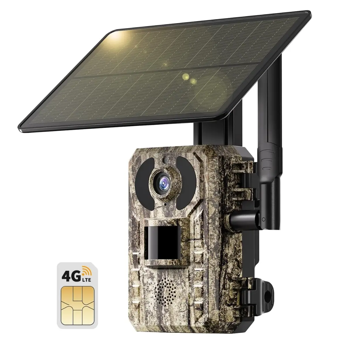 [30-Day Free Return]3rd Gen 4G LTE Cellular Trail Camera with Solar Panel-2K Live View,0.1S Trigger Time,Remote APP Controlled, WaterProof, Motion Activated, Night Vision, 4G Data Cellular Card Included (Free 300M Data and Data refill is required)