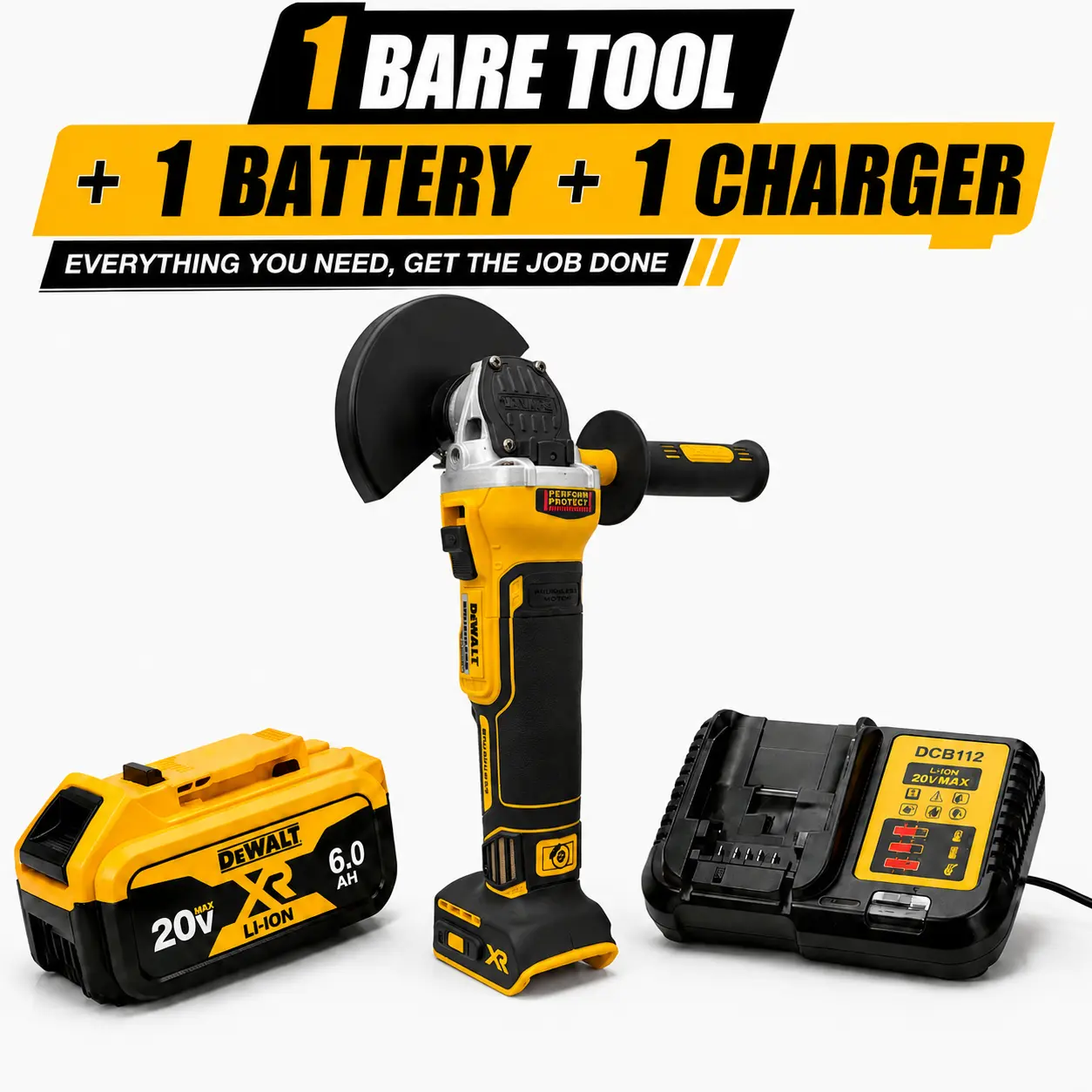 DEWALT DCG405NT 20V Brushless Angle Grinder, 5 Inch 125mm M14, 9000RPM Cordless Grinding Tool for Metal Cutting, Rust Removal & Fabrication