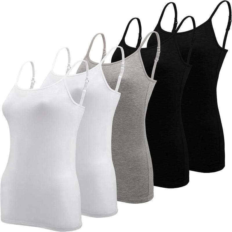 5 Pcs Women's Camisole Tank Top Undershirt Spaghetti Strap Basic Camisoles