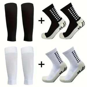 2 pairs of anti slip football socks for men's football sports socks