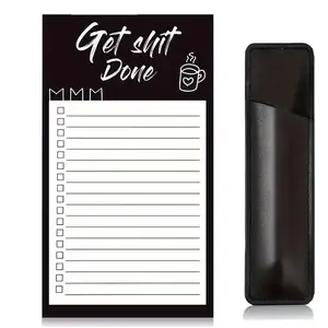 2-Piece Set / 1 Magnetic Shopping List Notepad & 1 Magnetic Pencil Case Fun Study Companion, Fridge-Friendly Magnetic Memo Pad & Pencil Holder Back-to-School Essentials