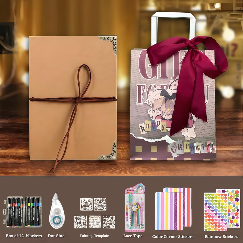 99"+ Accordion Foldable Scrapbook Album – DIY Memory Book for Couples, Lovers & Family Extra-Long Photo Scrapbook Graduation, Anniversary & Weddings Full Craft Kit with Markers, Stickers, Stencils Keepsake Journal for Gifts, Events & Creative Scrapbooking