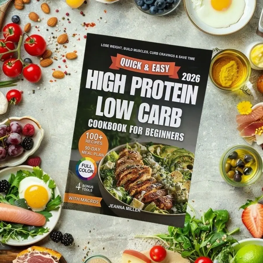 2026 Edition High Protein Low Carb Cookbook for Beginners, 100+ Recipes, 90-Day Meal Plan, Easy Meal Prep Cooking Guide