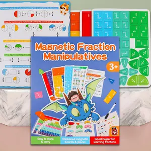 Make Math Fun! Vindstier Magnetic Fraction Manipulatives Educational Toys for Kids, Visual Math Book with Circles & Tiles, Homeschool Math Learning Games for Boys Girls Ages 3+