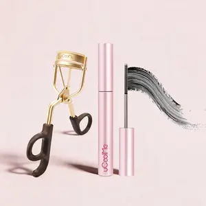 uCoolMe Lengthening and Curling Mascara 3D Eyelash Iron Magic Wand Mascara Black Long Lasting Waterproof Smudge Proof 24 Hour Wear Natural Extension Thickening Effect Ultra Fine Volumizing Makeup Cosmetics with Eyelash Curler #Summervibes
