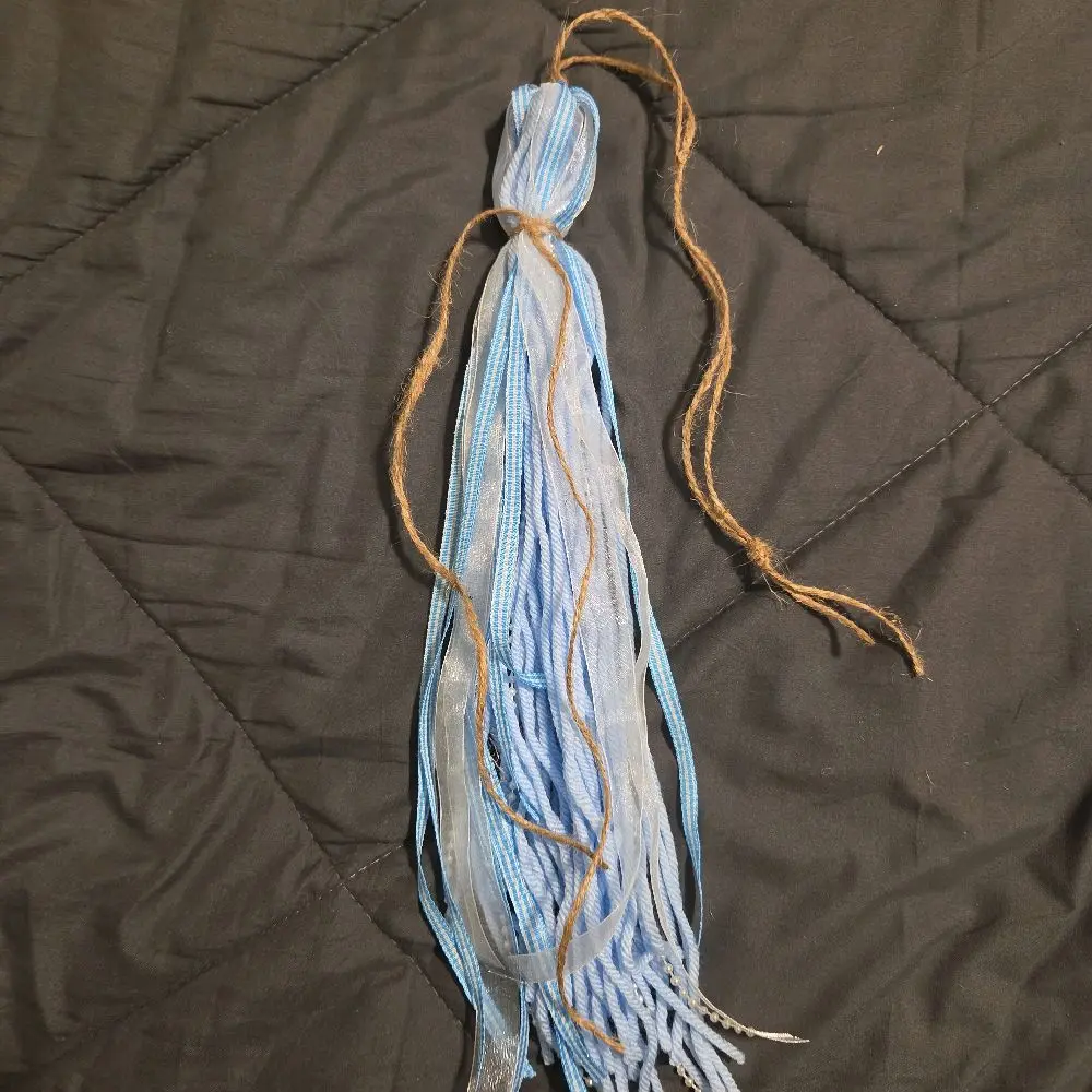 Blue and pearls bible tassel