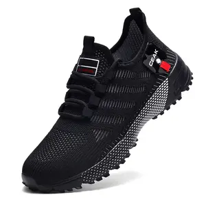 Men's Flats Casual Lace Up Low Top Sneakers, Knit Running Training Shoes for Men, Fall Style Breathable Comfortable Durable Sports Running Casual Shoes, Male All-match Round Toe Sneakers Athletic Shoes for Mens, Knitted Running Shoes