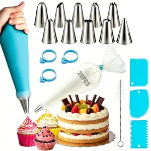 Piping Bags and Tips Set Multi Purpose Frosting Craft Collection, Mixed Disposable Silicone Reusable Pastry Bags, Corrosion Resistant Metal Tips For Birthday Cakes