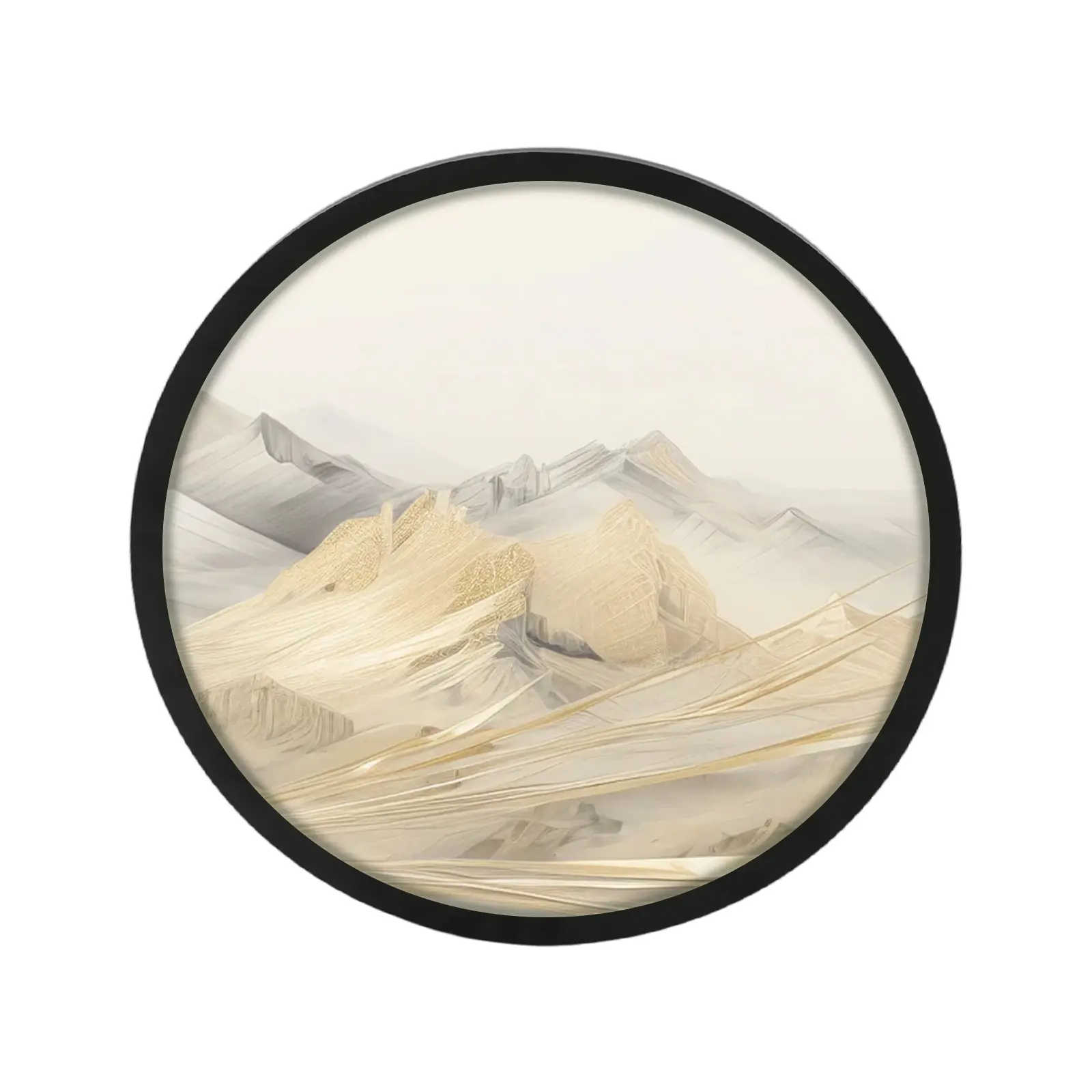 17.28x17.28in (43.9x43.9cm) Modern Minimalist Round Black MDF-Acrylic Wall Photo Frame - Scratch-Resistant, Dustproof, Easy-to-Clean Cover, Easy Install Hanging Decoration for Home Office Cafe, Special Gift for Art & Memory Display