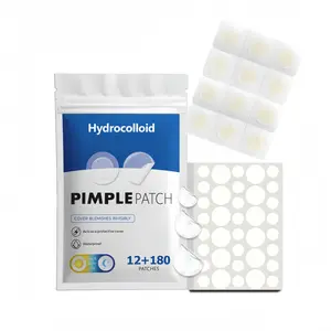 12+180pcs Hydrocolloid Acne Patches – Invisible Blemish Cover Stickers, Gentle Skin-Friendly Spot Care, Breathable Daily Facial Protection, Day & Night Makeup Compatible