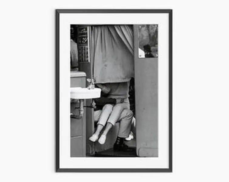 Kissing Booth, Dennis Hopper 1960s, Photography Posters, Black White Wall Art Decor, Old Photo Poster, Museum Quality Photo Art Poster
