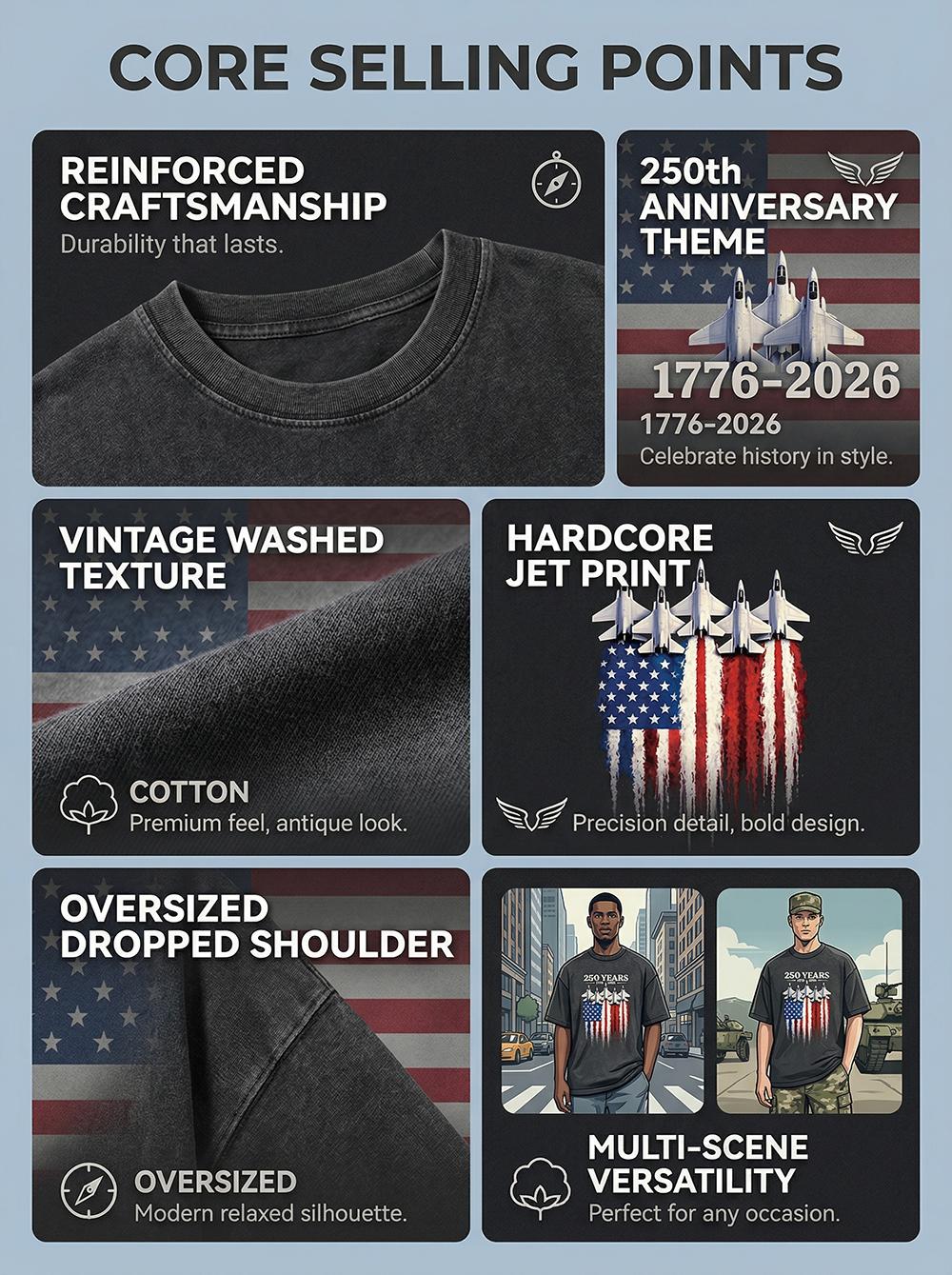 MoodTees Vintage Washed Distressed Fighter Jet Graphic T-Shirt – Retro American streetwear short sleeve, heavyweight cotton, breathable and durable, classic crew neck, everyday casual outfit, perfect for gaming, aviation, and urban style fans