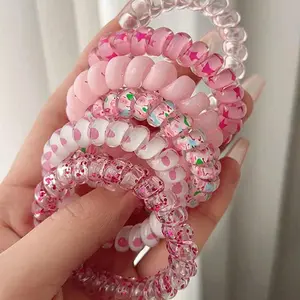 6pcs Set Elastic Spiral Hair Ties for Girls, Gradual Color Ponytail Holder, Stylish Hair Accessories for Daily Use