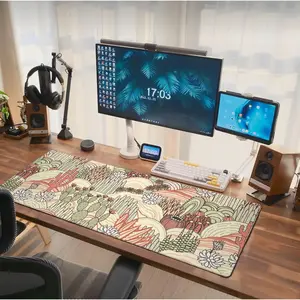 Succulent Mouse Pad Extended Large Gaming Mousepad XL Big Long Oversized Desk Mat Stitched Edges 24 X 14 Inch for Home Office