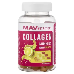 MAV Nutrition Collagen Gummies with Biotin, Sweet Lemon, 60 Gummies