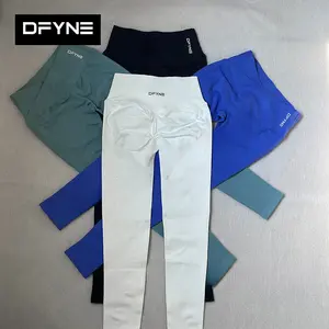 DFYNE Vision Cross-Waist Gathered Butt-Lifting Pants |   Seamless Yoga Pants, High-Waisted Fitness Peach Butt Enhancer