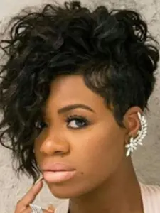10 Inch Short Synthetic Curly Wigs for Women, Gorgeous Fluffy Wigs with Bangs for Party, Daily Use, Synthetic Material Wigs