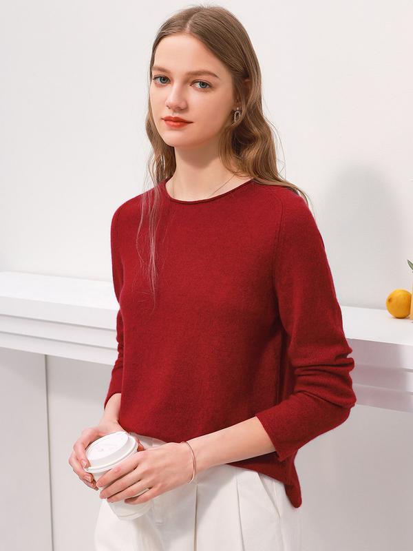 COMOBOCA 100% Cashmere Womenswear Tops, Long Sleeve Regular Fit Knitwear Sweater for Cozy Winter, Lightweight & Figure-Flattering Design, Soft Luxurious Feel COMOBOCA 100% Cashmere Womenswear Tops, Long Sleeve Regular Fit Knitwear Sweater for Cozy Winter, Lightweight & Figure-Flattering Design, Soft Luxurious Feel