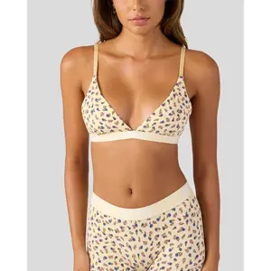 PSD Womens Western Ditzy Triangle Bralette - Premium Modal Fabric Bralette with Adjustable Straps, Soft Comfortable and Cute Womenswear