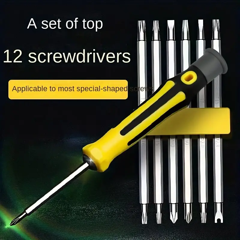 12-in-1 Alien Screwdriver Set, Household Multi-Functional Triangle Y-Shaped U-Shaped Screwdriver, Cross Small Screwdriver