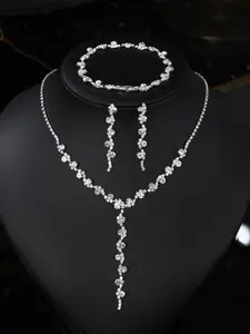 Elegant Temperament Jewelry Set, Fashion Necklace Earrings Bracelet Set for Party, Daily Decor, Trendy All-match & Exquisite Jewelry for Birthday Gift