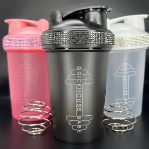 Brickhouse Babe Mini Rhinestone Shaker Cup for Pre-Workout Use with Colorful Design and Fun Rhinestone Accents