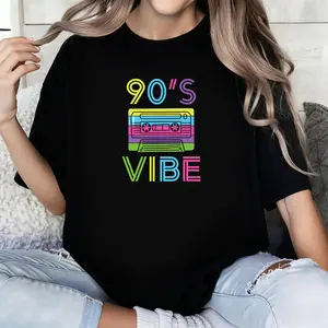 90's Cassette Vibe T-Shirt, 90's Party Costume, 90s Birthday Present Gift, Retro Vintage 90's Clothing, Girls 90's Party Matching Shirt
