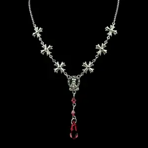 Dripping Blood Cross Necklace